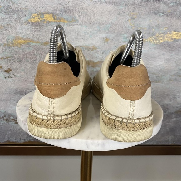 Dolce Vita Shoes Womens Size 7 Beige Leather Espadrille Lace Up Casual Sneakers - Picture 4 of 11